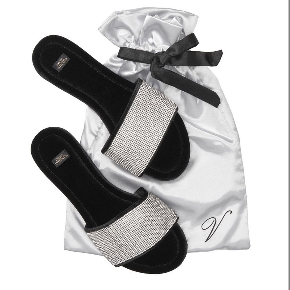 Victoria Secret Embellished Velvet Slides